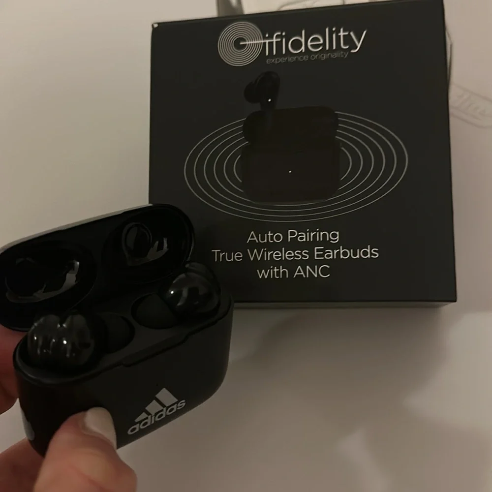 Auto Pairing True Wireless Earbuds Black with Adidas Logo